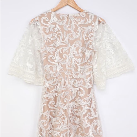 Celebration Hour White Sequin Embroidered Mini - Picture 3 of 5